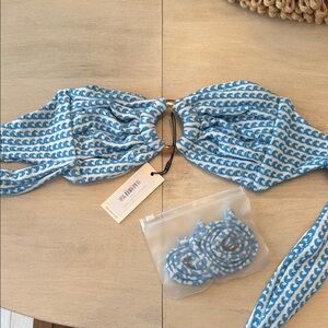 Montce Blue and White Patterned Women's Swim Face Mask